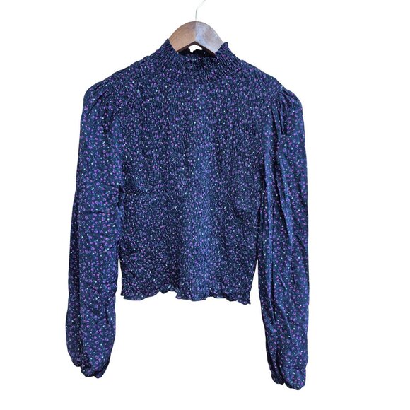 Women's Long-Sleeve High-Neck Blouse Size Medium - Picture 2 of 7